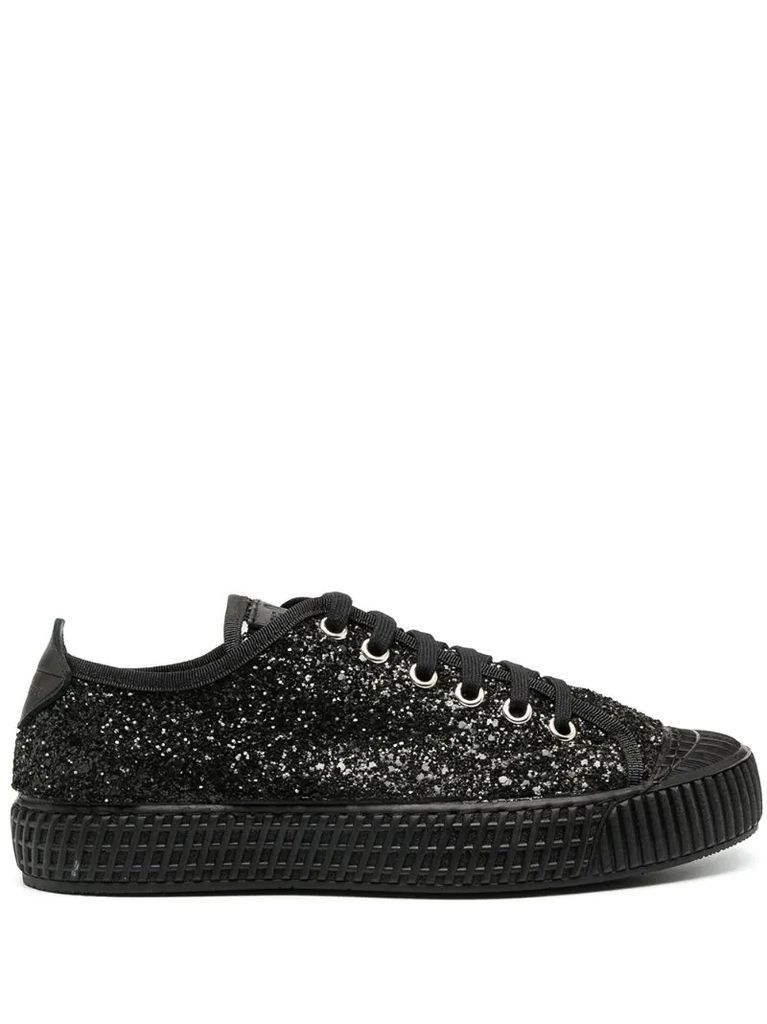 glitter low-top trainers