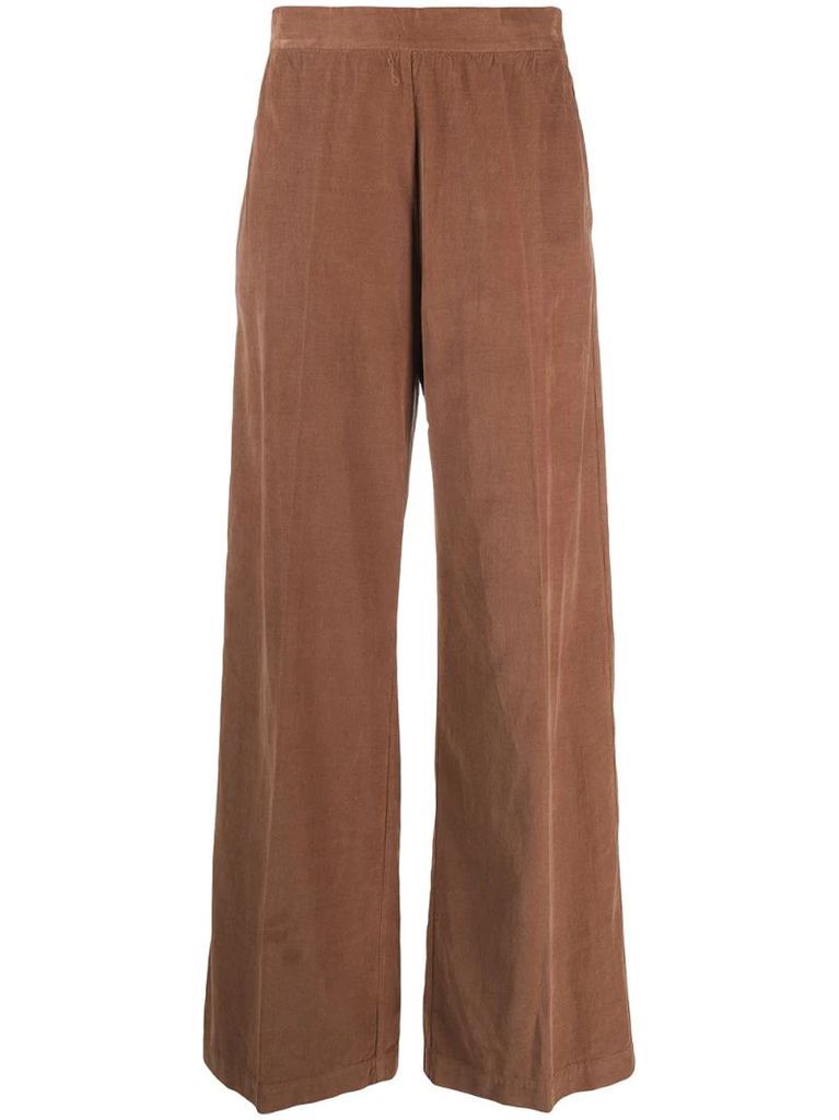 high-waisted corduroy trousers