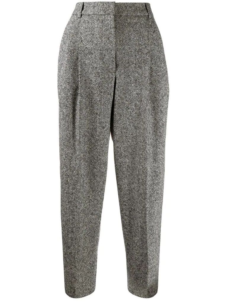 cropped flannel trousers