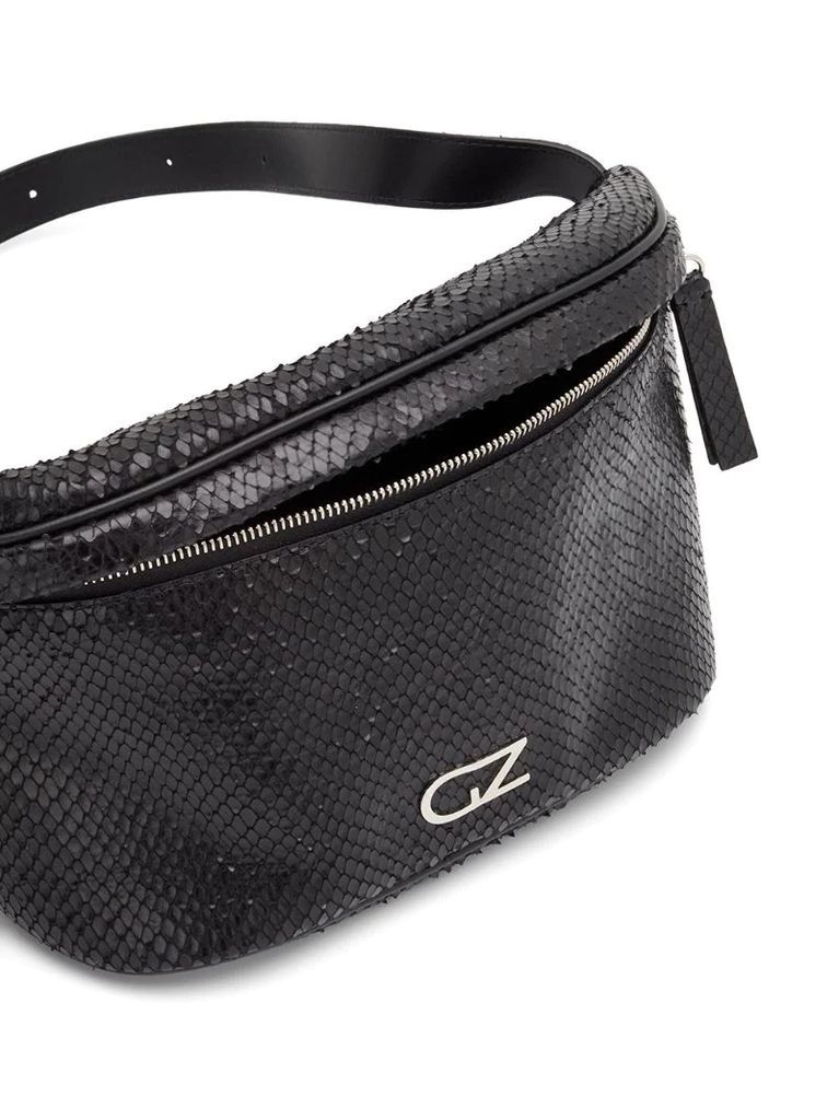 Valerie snakeskin-effect belt bag
