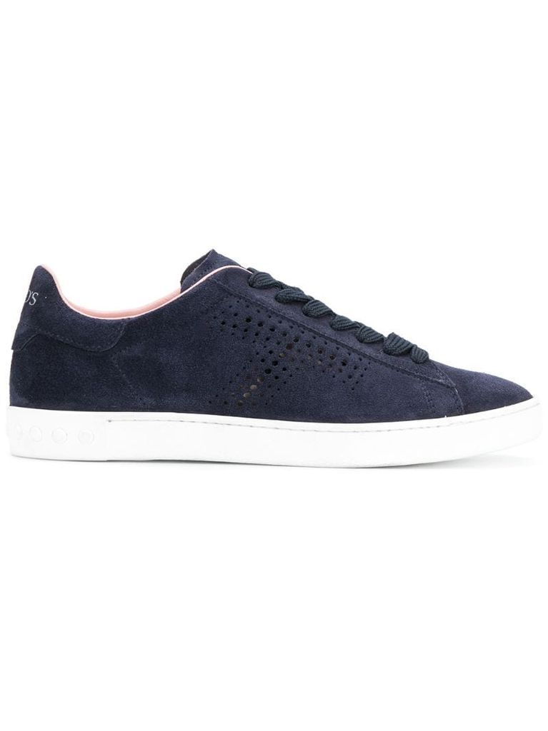 perforated lace-up sneakers