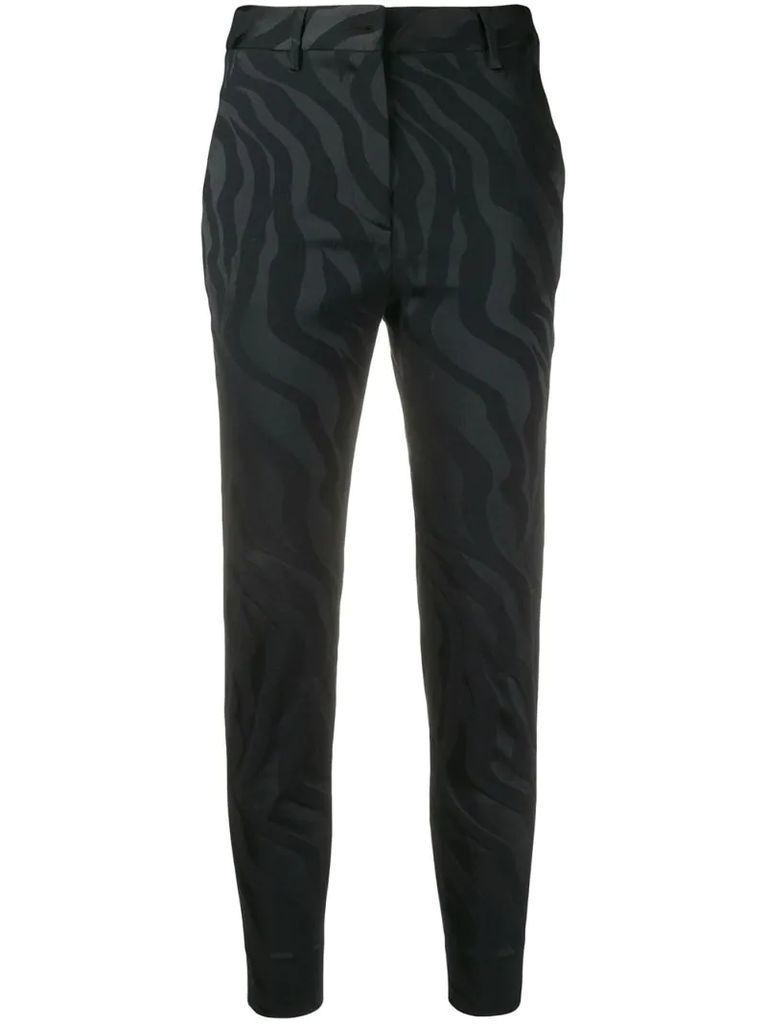 zebra-jacquard trousers