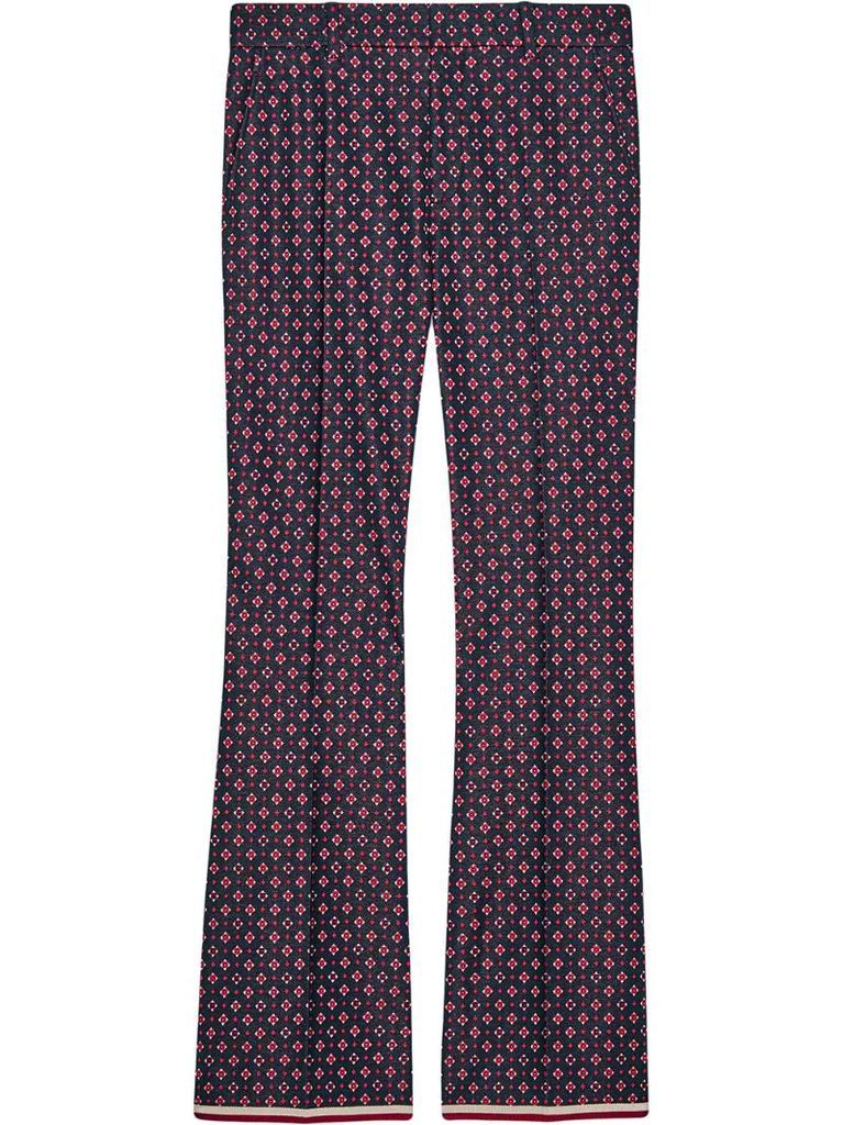 Geometric G print bootcut trousers