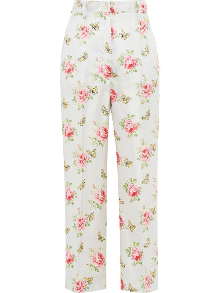 butterfly print trousers