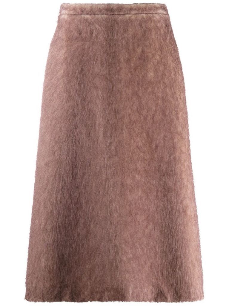 wool-blend A-line skirt