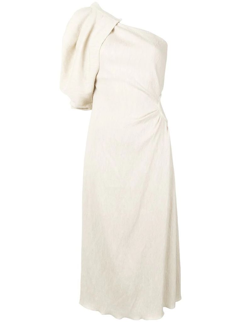 Sea Island one-shoulder dress