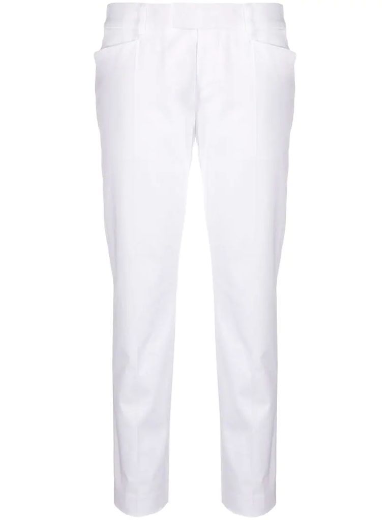 slim-fit low-rise tapered trousers
