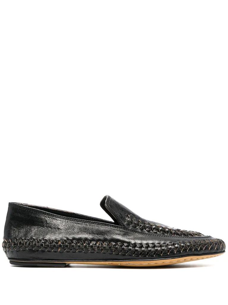 whipstitch-detail loafers