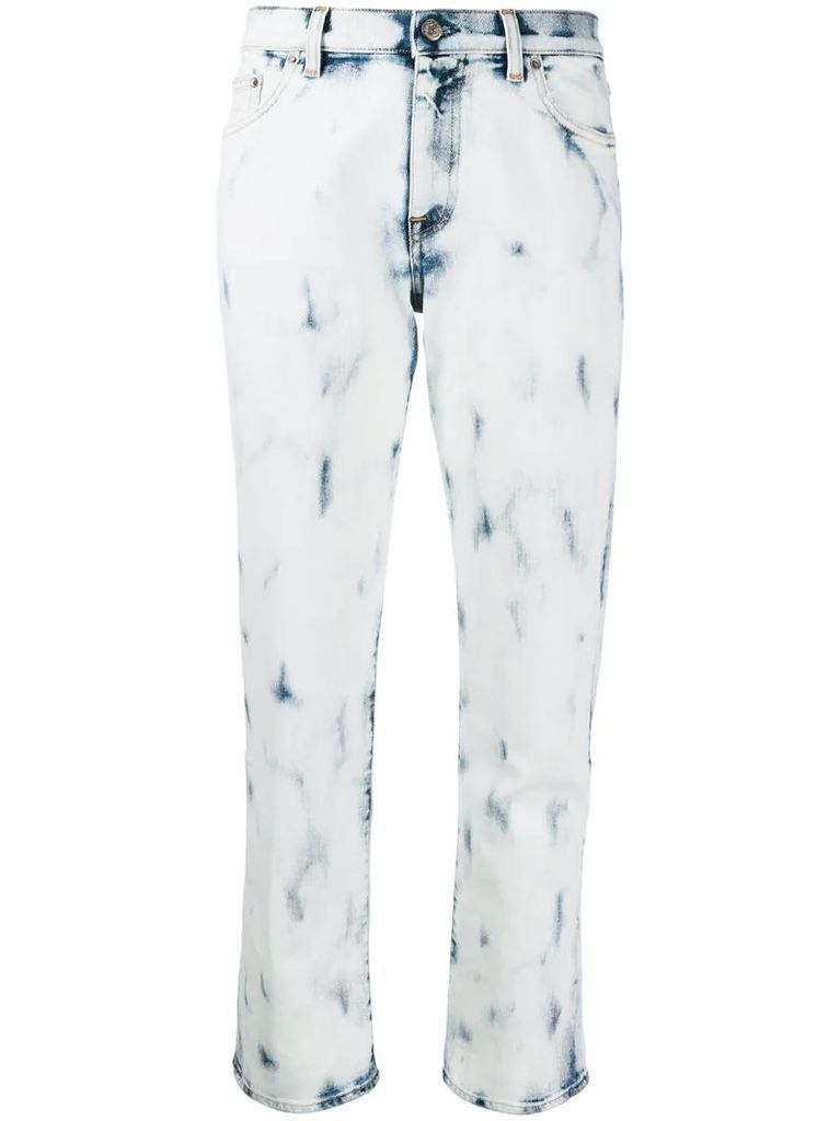 bleached straight leg jeans