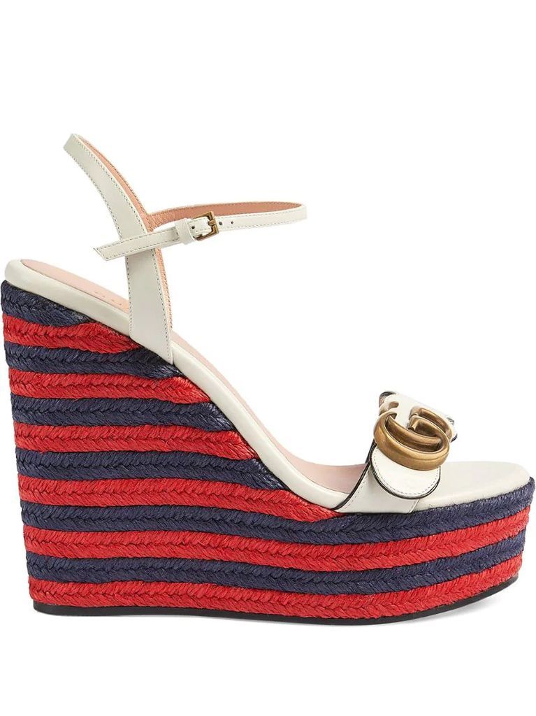 Double G espadrille wedge sandals
