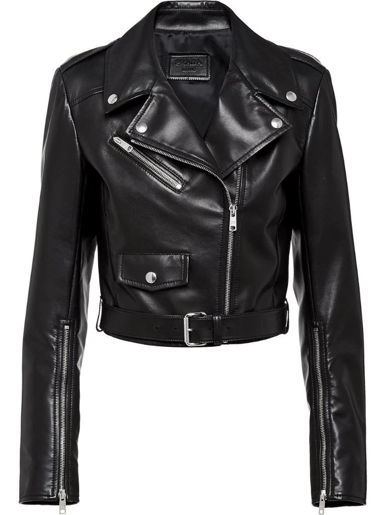 Nappa leather biker jacket