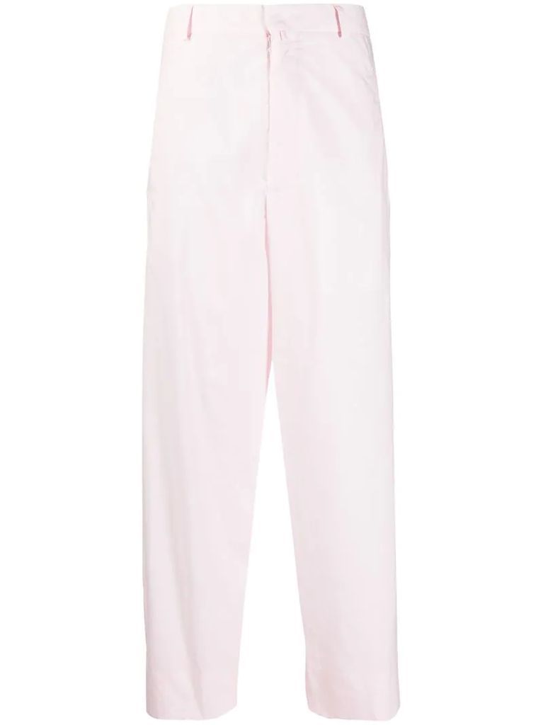 cotton wide-leg trousers