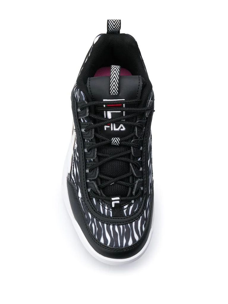 Disruptor zebra print sneakers