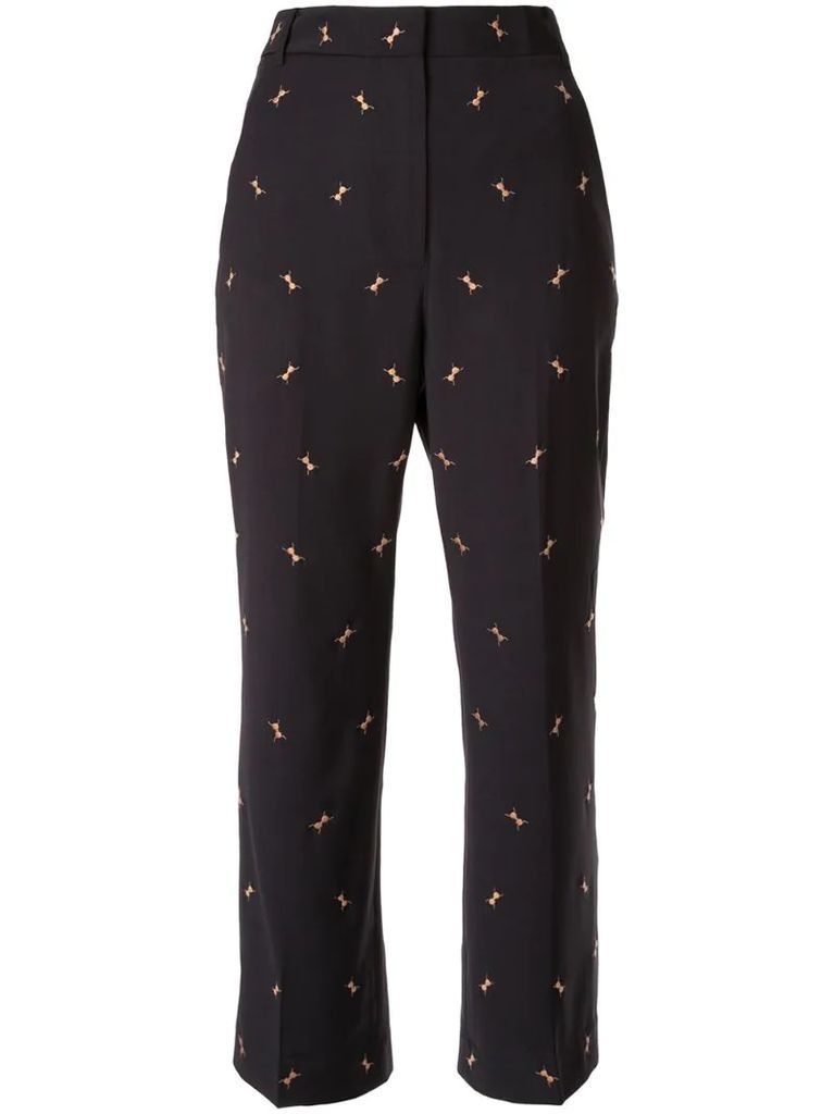 embroidered ant trousers