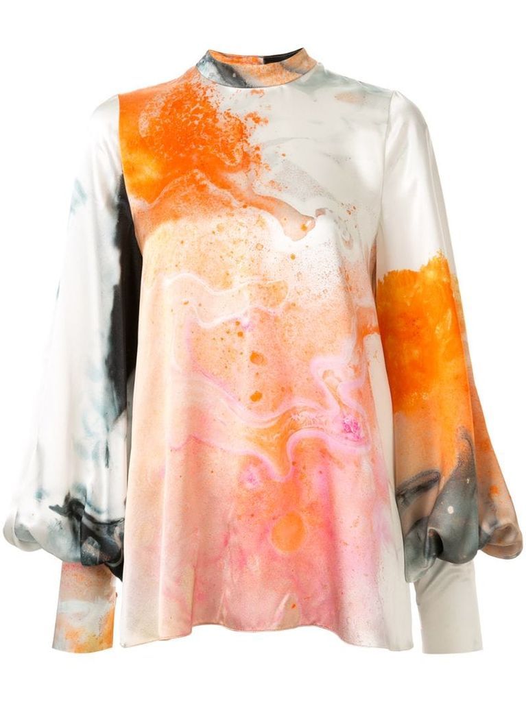 Orange Explosion printed blouse