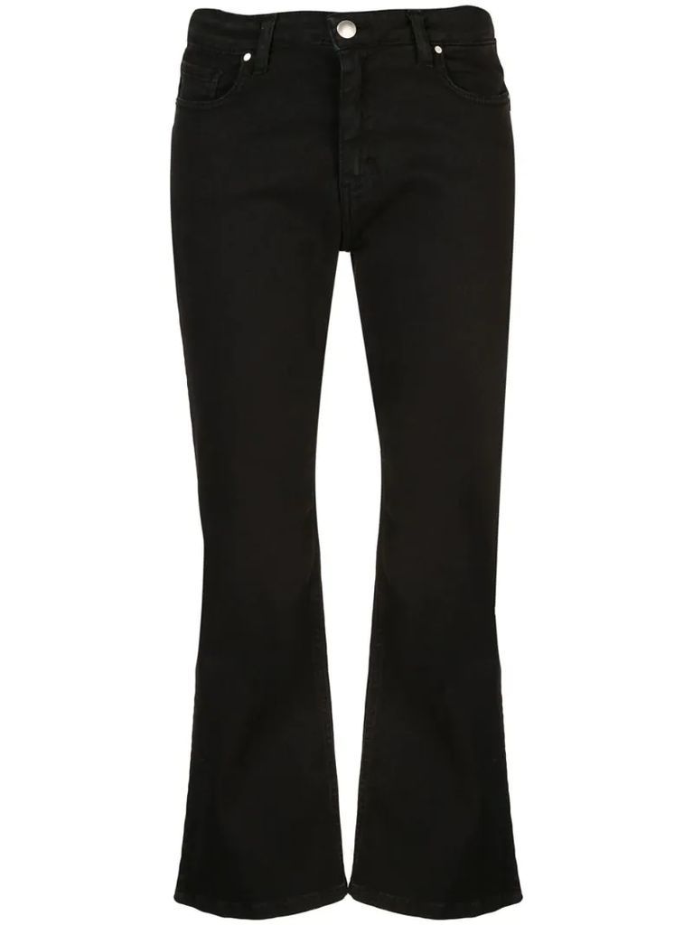 cropped slit trousers