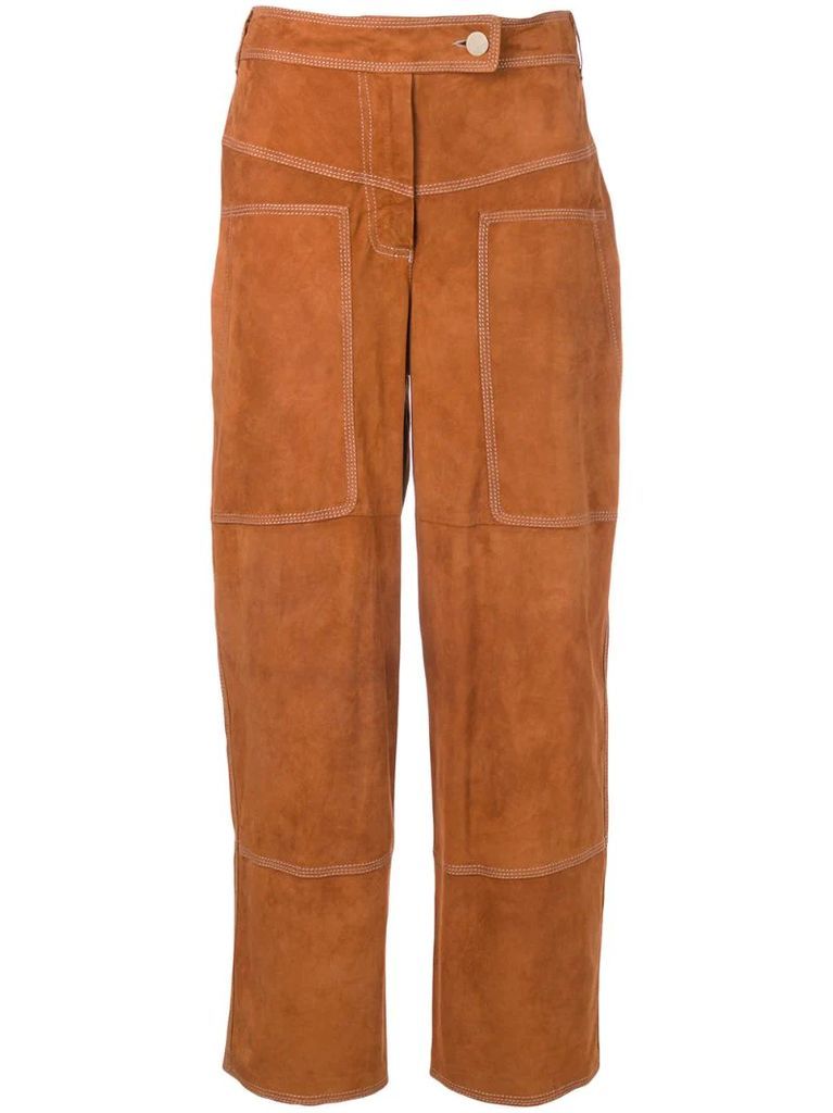 suede cropped trousers