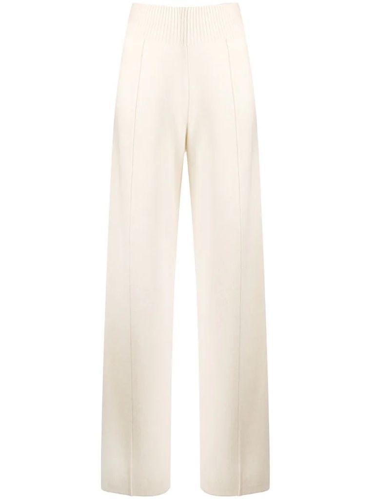 wide-leg knitted trousers