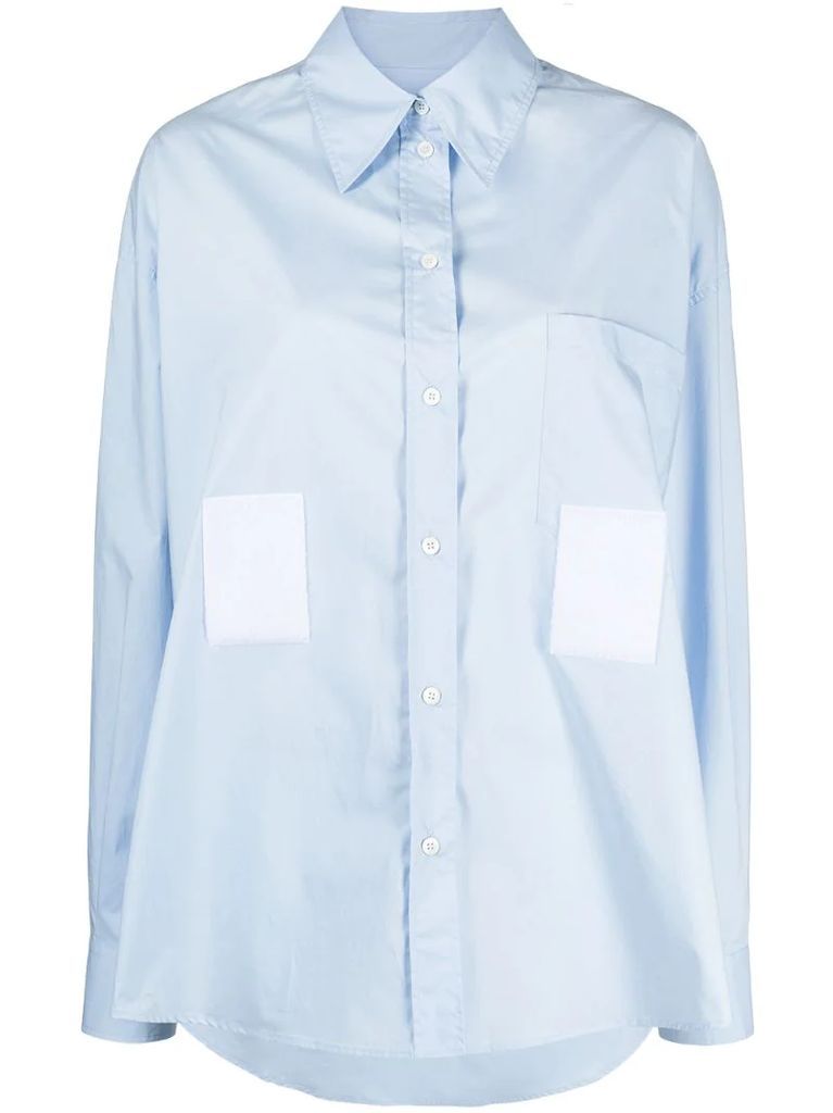 puff-sleeve buttoned shirt