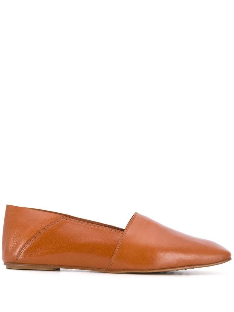 leather square toe slippers