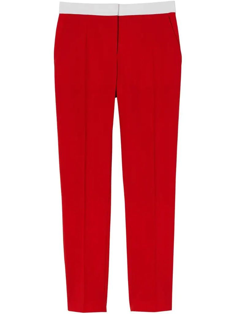 two-tone wool tailored trousers