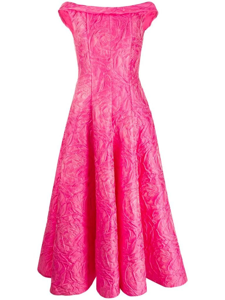 poiret rose jacquard dress