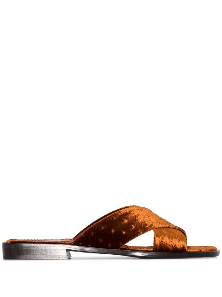 Cassie ostrich-effect sandals
