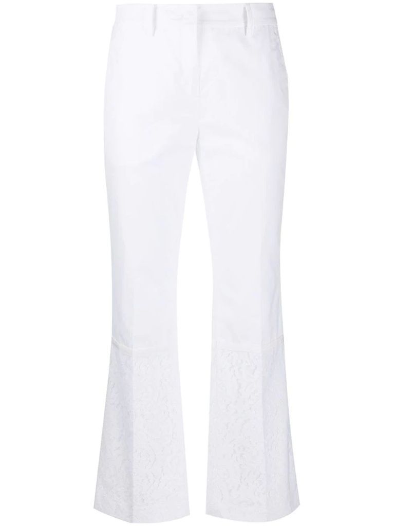 lace detail cropped trousers