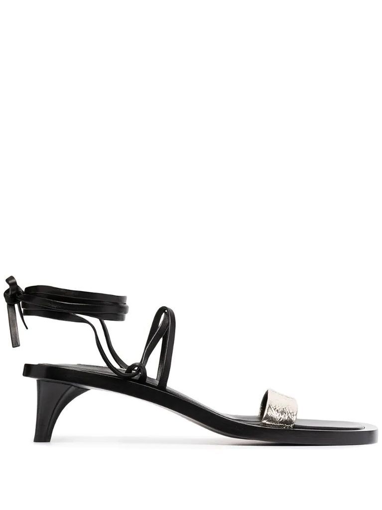 strappy leather slide sandals