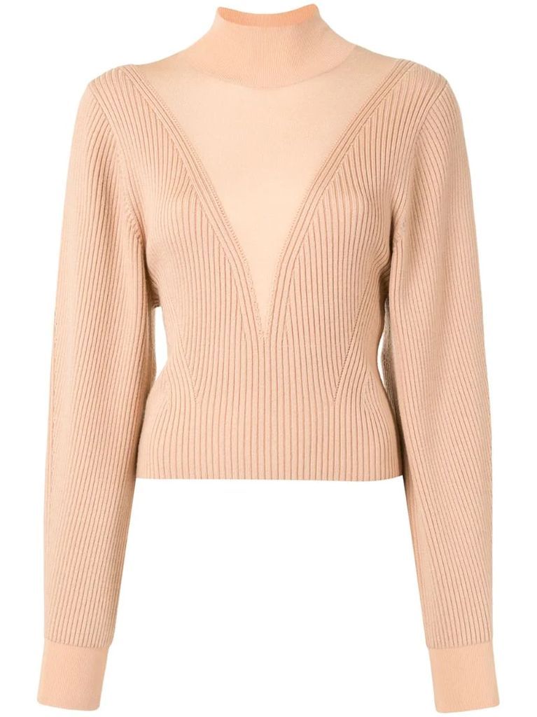 hosiery ribbed knit jumper