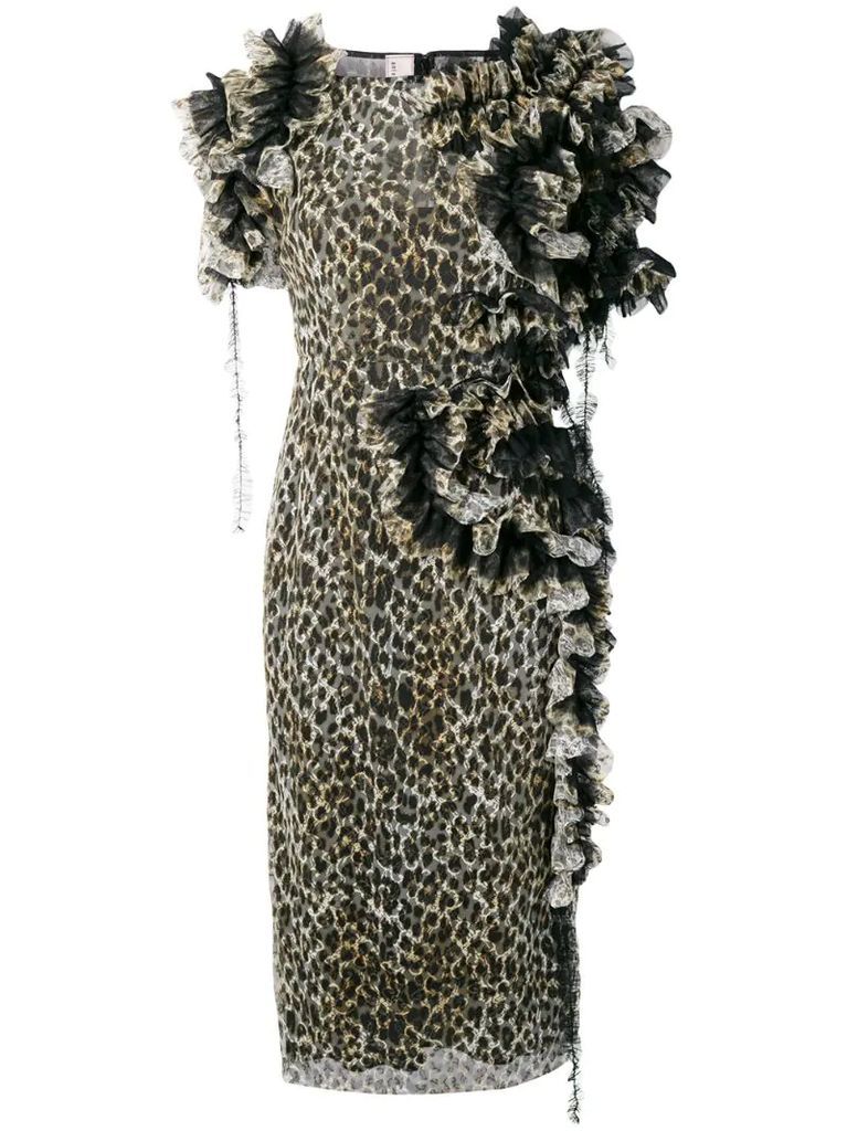 ruffled leopard print dress