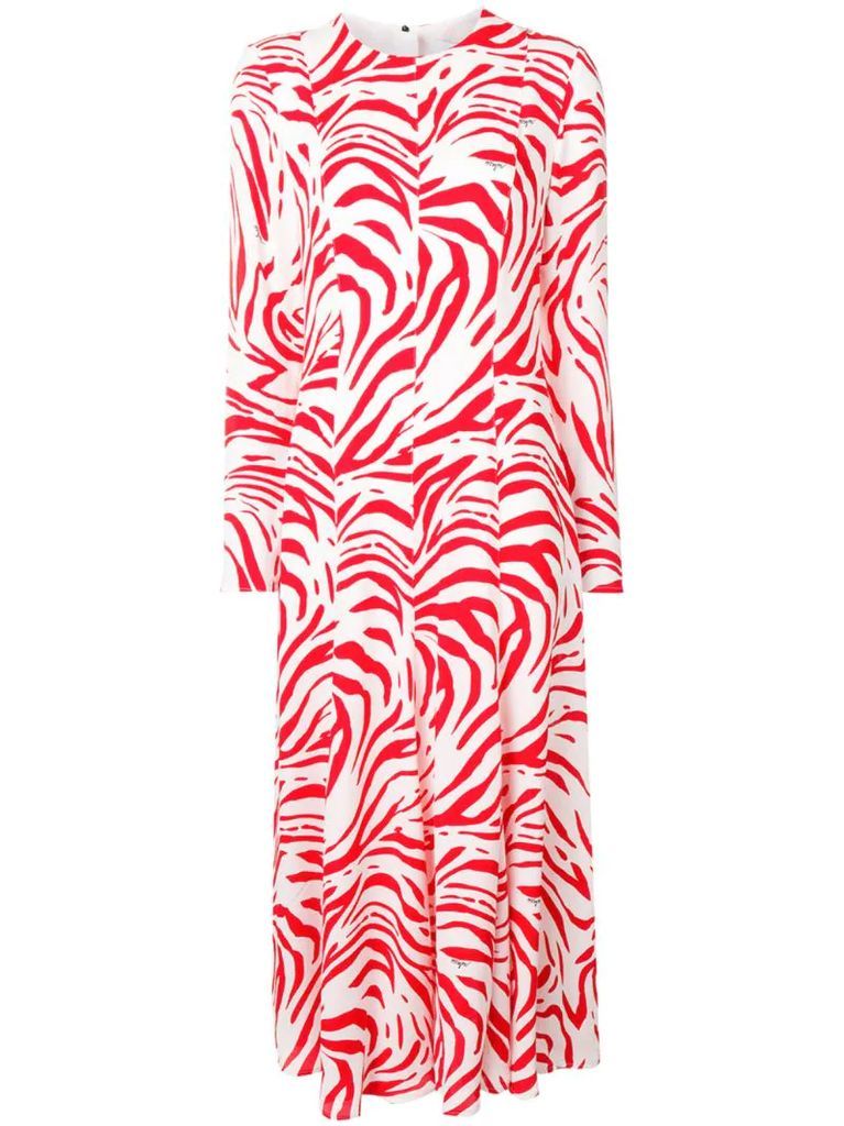 zebra print long dress
