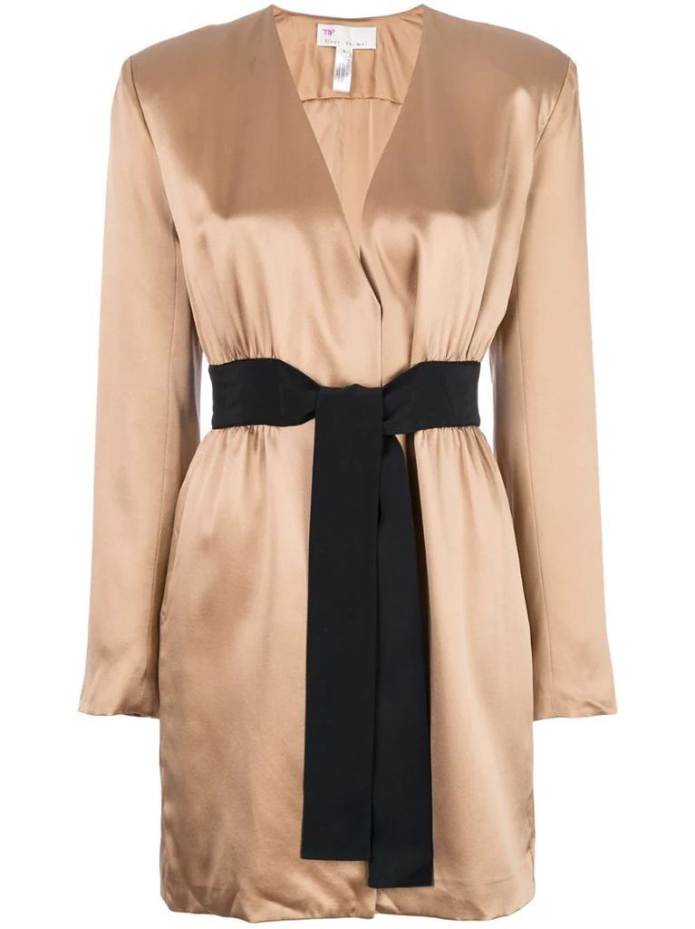 belted wrap-style dress