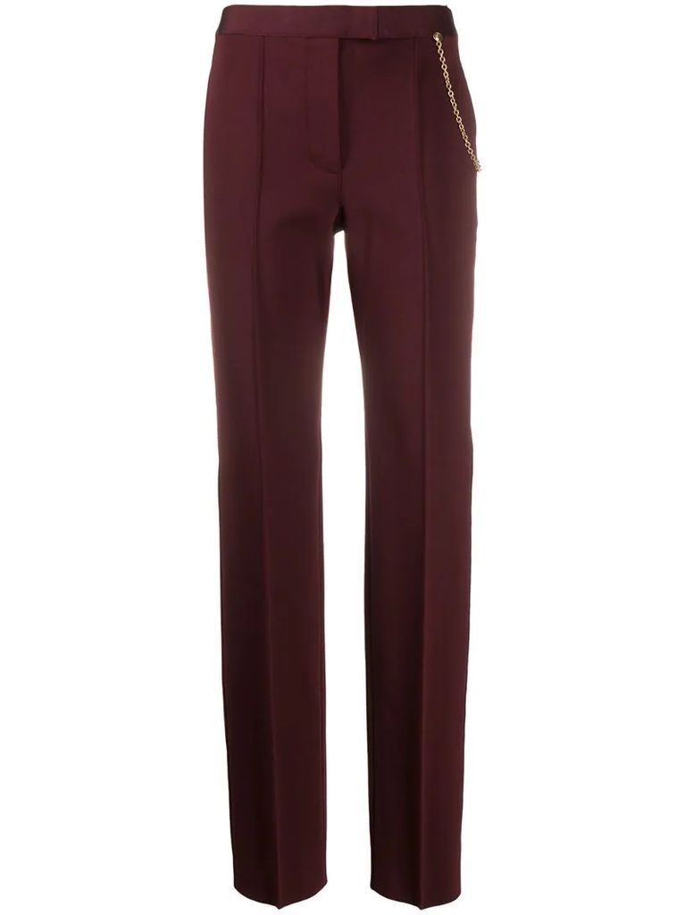 chain detail tailored trousers