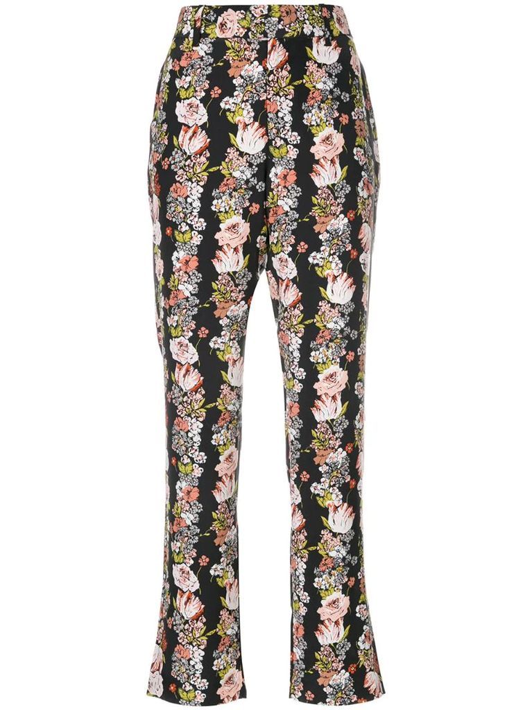 floral flared trousers