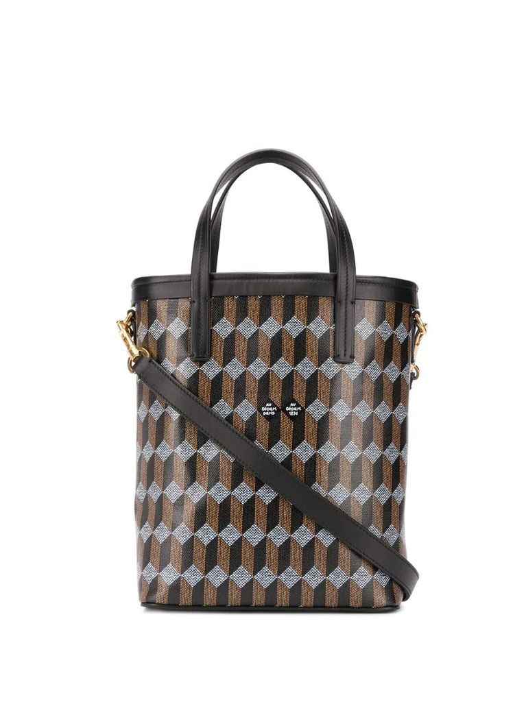 geometric print tote bag