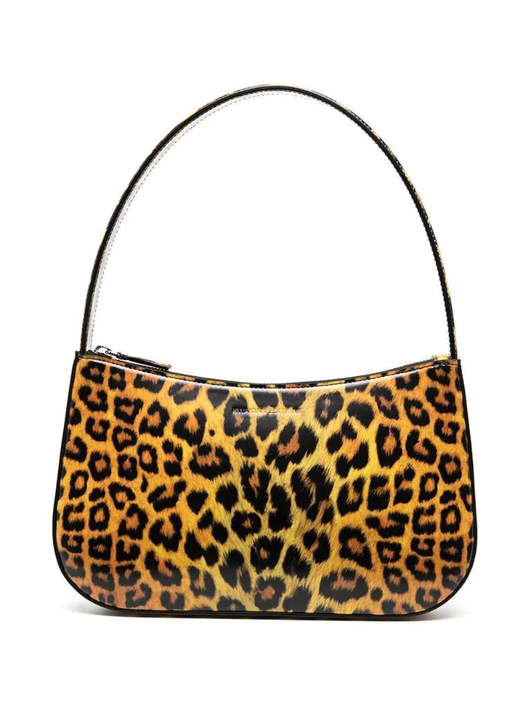 patent leather leopard print tote bag