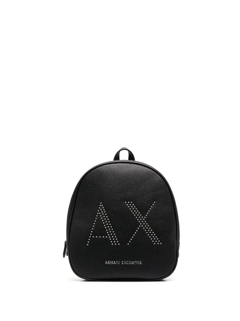 logo-studded backpack