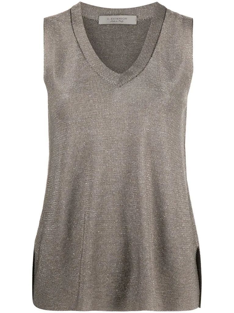 shimmer V-neck vest top