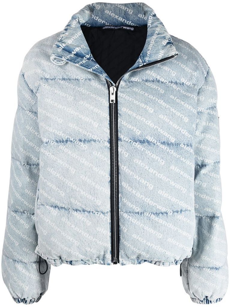 logo-print puffer jacket