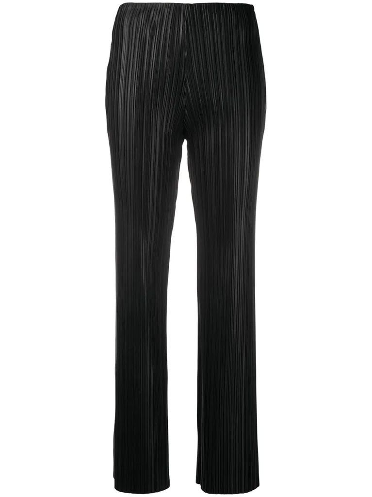 Char pleated vegan leather trousers