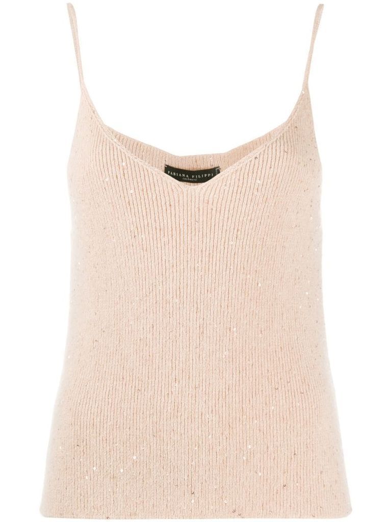 sequinned knitted top