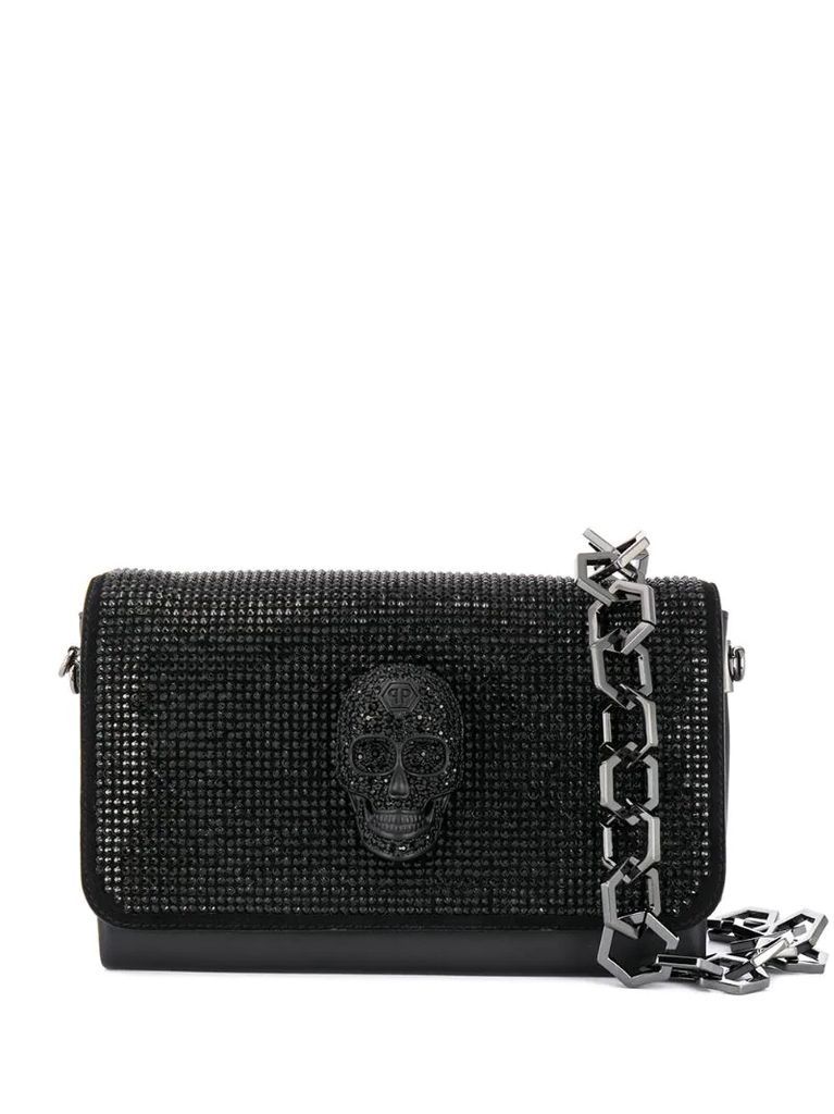 crystal-embellished skull handbag