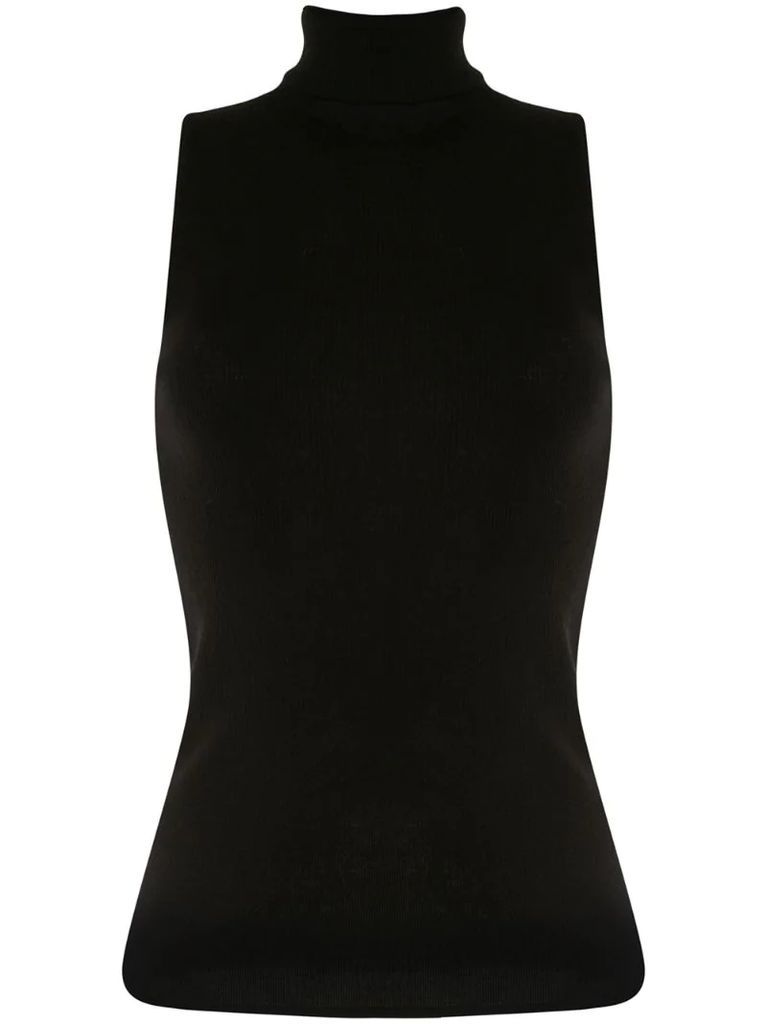 cut-out neck sleeveless top
