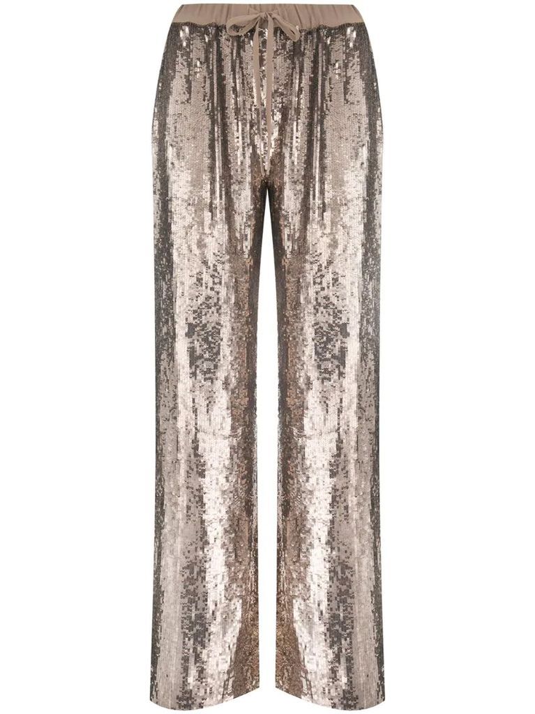 sequined wide-leg trousers