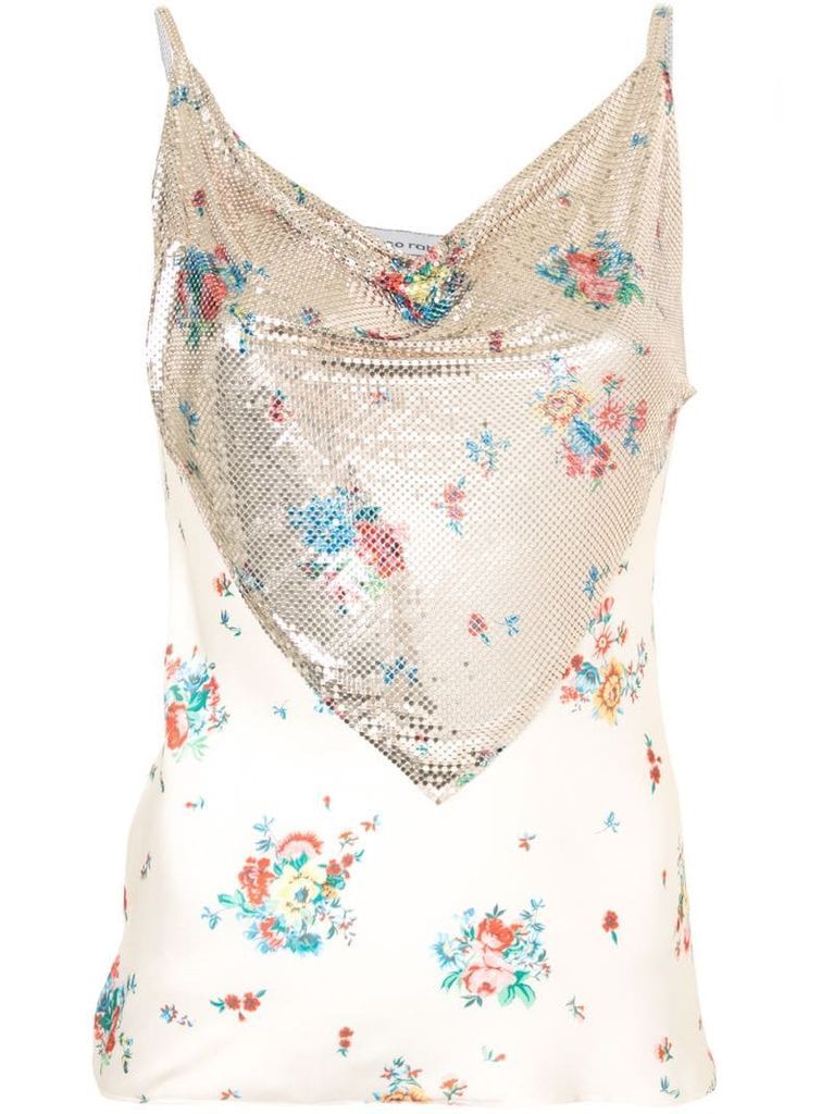 floral print chain mail camisole