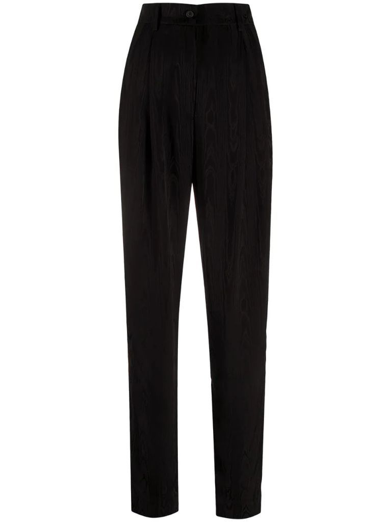 straight-leg knitted trousers
