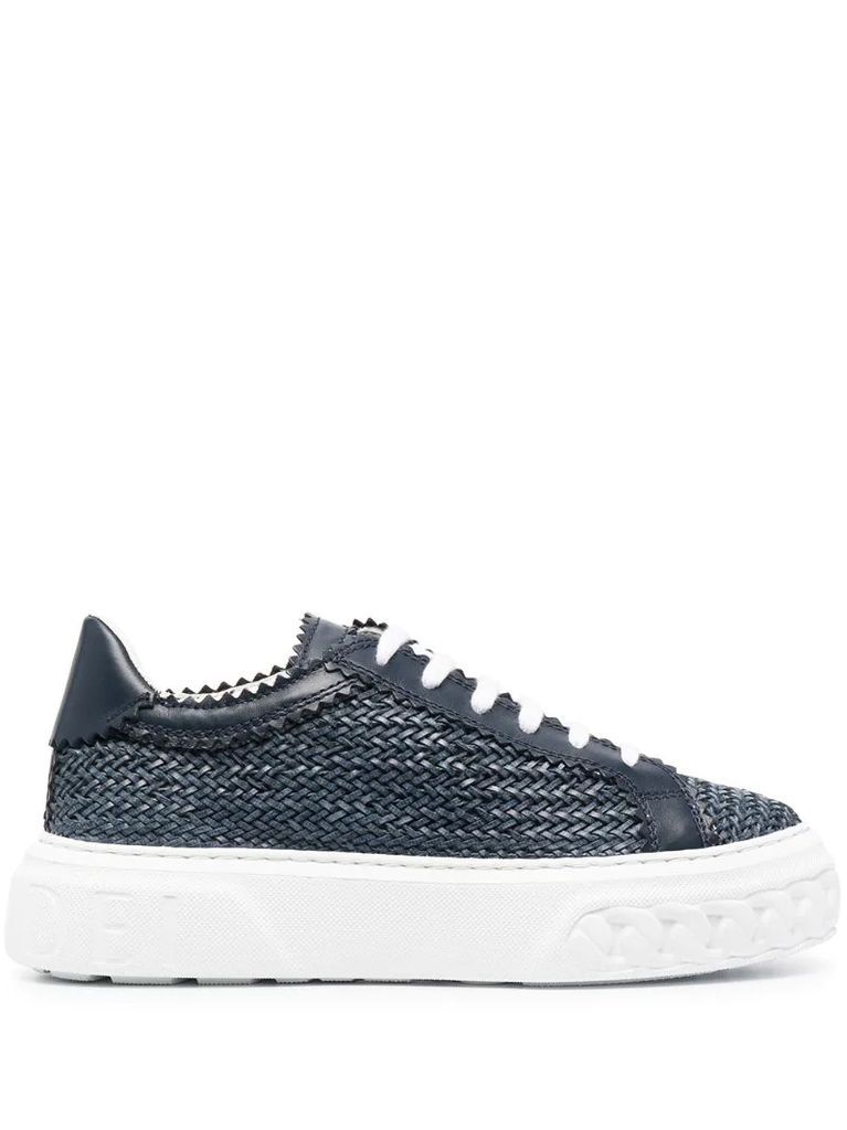 woven panel sneakers