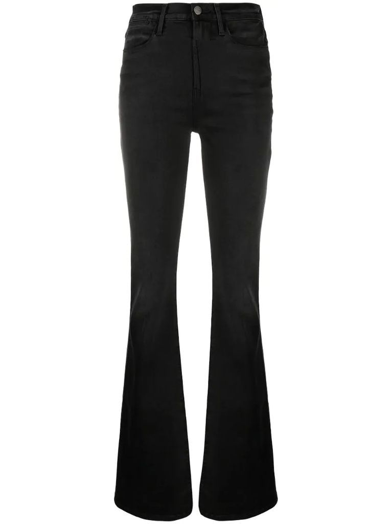 Le High mid-rise flared jeans
