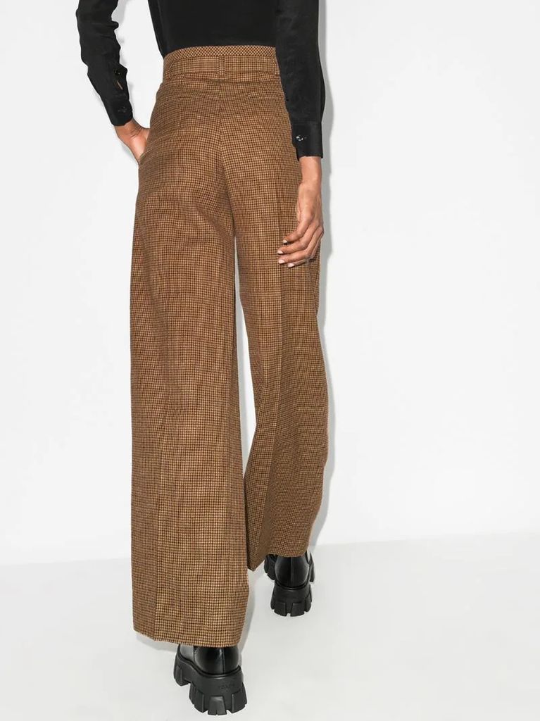houndstooth flared trousers